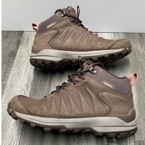 Oboz Sypes Mid B-DRY Waterproof Hiking Boots Womens 7.5 Peppercorn Brown 77102